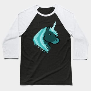 Pixel Spectral Black Unicorn Baseball T-Shirt